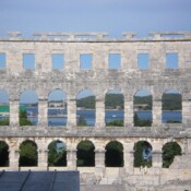 Das römische Kolosseum in Pula Das römische Kolosseum in Pula